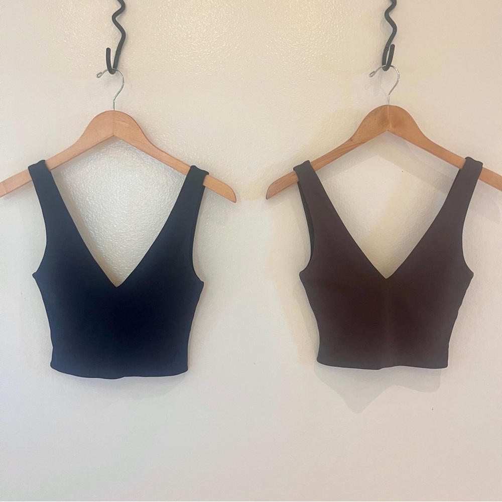 Aritzia Babaton Fitted Crop Tank Top XS - Black & Brown